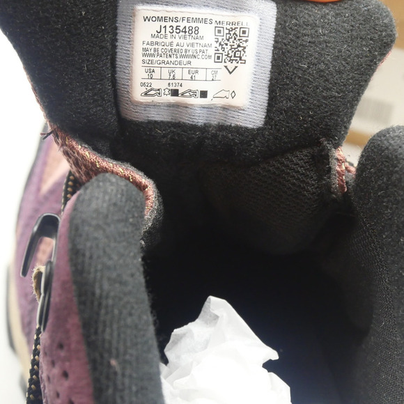 NEW Merrell Moab 3 Mid WP Hiking Boots Women's 10 Burgundy Burlwood Purple - Picture 9 of 9